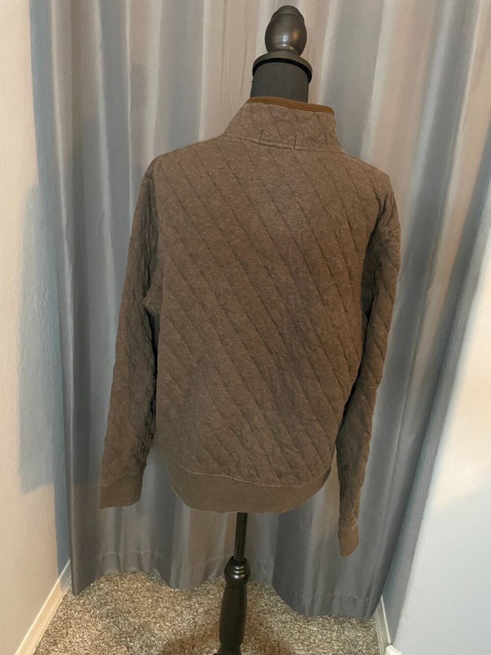 294. Polo Ralph Lauren Quilted Double-Knit Jersey Pullover, Mens Size M, Brown - Picture 5 of 7